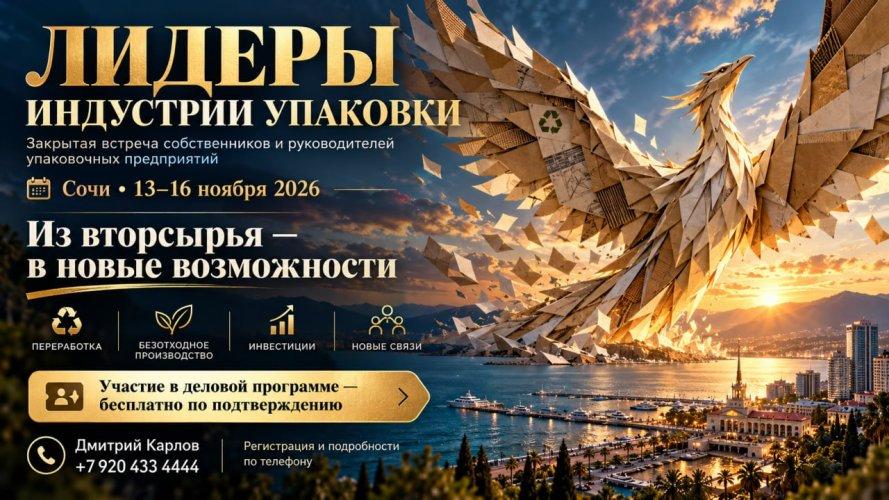 В Сочи пройдет закрытая встреча собственников и руководителей упаковочной индустрии